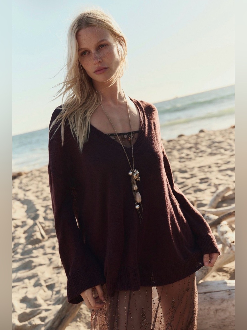FREE PEOPLE Isadora Reversible Sweater Tunic Top